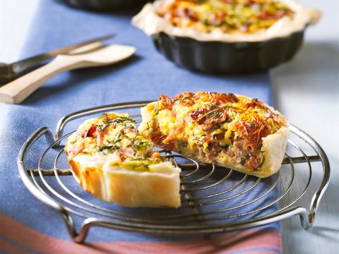 Quiche met tomaten en prosciuotto