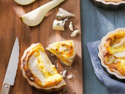 Quiche met peer en roquefort