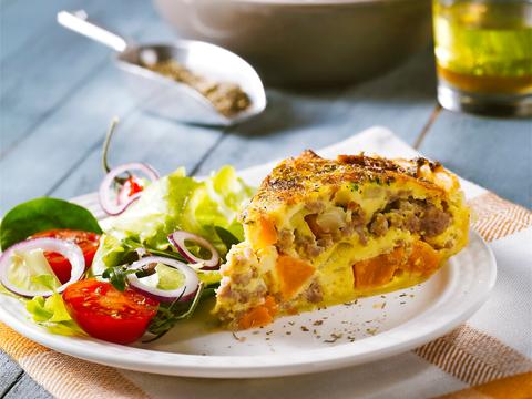 Quiche met aardappel en gehakt