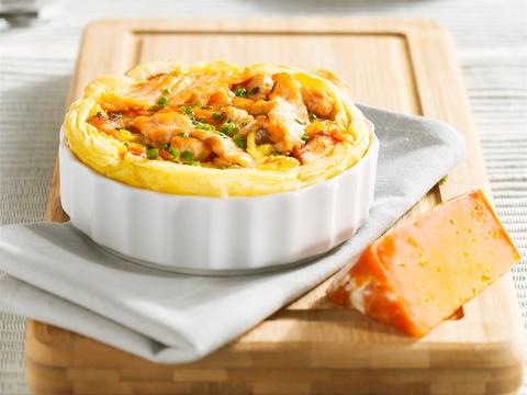 Quiche met zalm en pompoen
