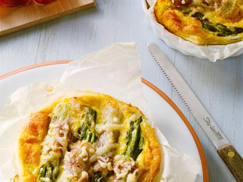Quiche met asperges en pancetta