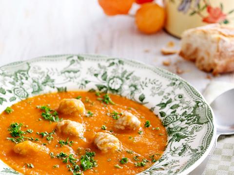 Tomatenroomsoep met balletjes