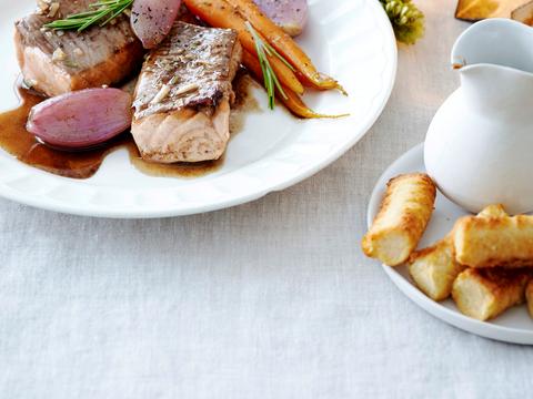 Zalmfilet met balsamicoglazuur