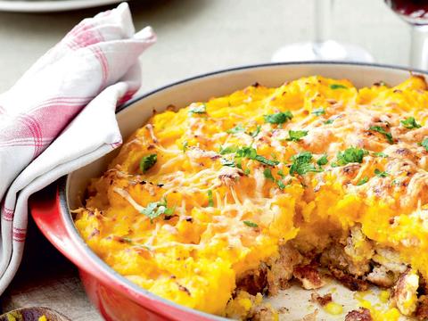 Ovenschotel met pompoenpuree