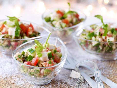 Pittige taboulé met granaatappel en kruiden