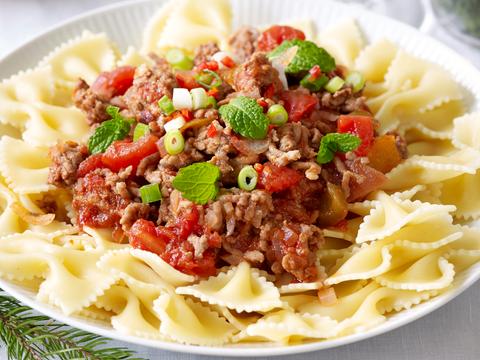 Farfalle met lamsragout