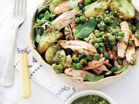 aardappel-pestosalade met kip