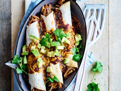 Chicken mole enchilada's