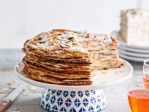 Pannenkoekentaart gevuld met mascarpone
