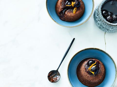 Chocolademoelleux met kersen