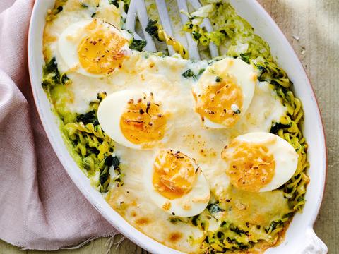 pastaschotel met spinazie