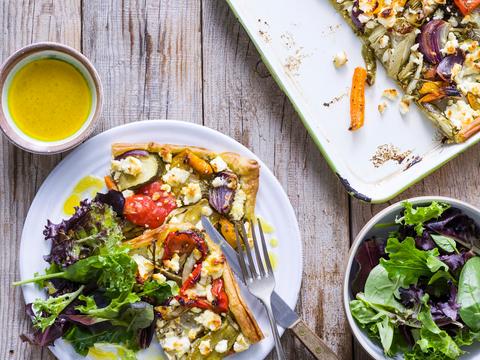 Geroosterde-groentetaart met feta