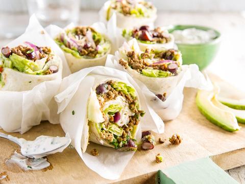 Wraps met guacamole en quorn