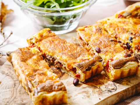 Tex mex cheesy beef quiche