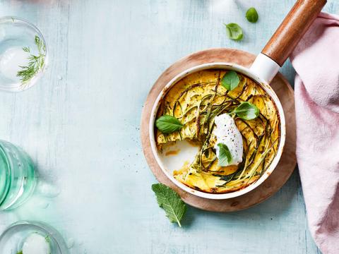 Frittata met courgette en yoghurt