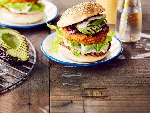 Burger van zoete aardappel