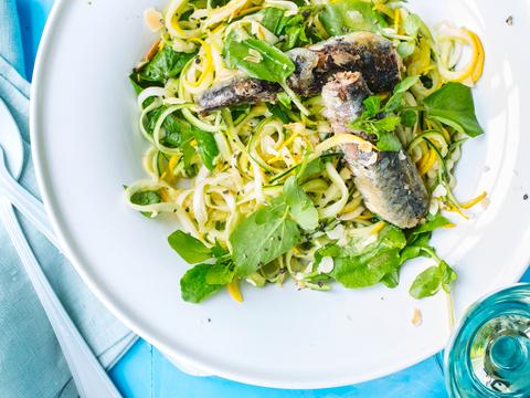 Courgetti met sardientjes
