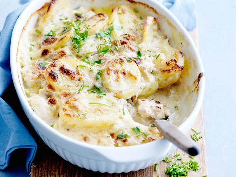 Romige gratin van citroenkip