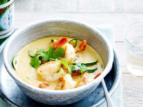 Scampi's met gele curry