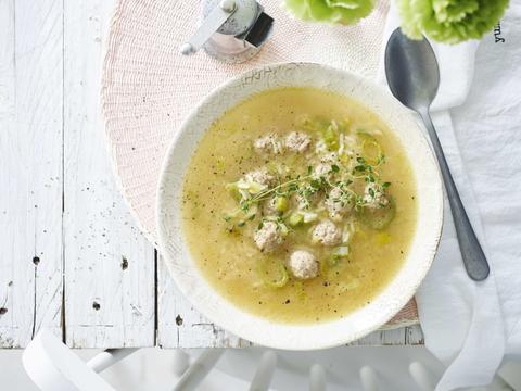Rijstsoep met balletjes