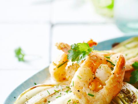 Witloof met scampi's