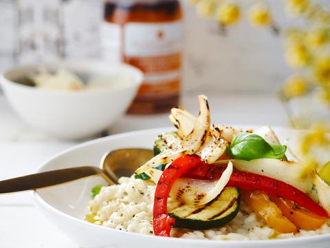 Risotto met zuiderse groenten  en truffelolie