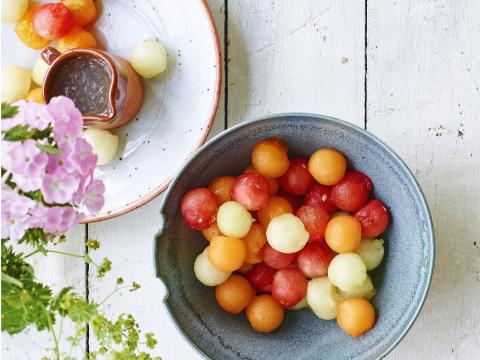 Meloenbolletjes met Lilletdressing