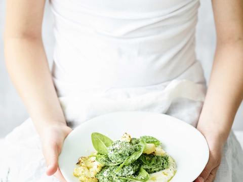Gnocchi van spinazie met ricotta en bloemkool