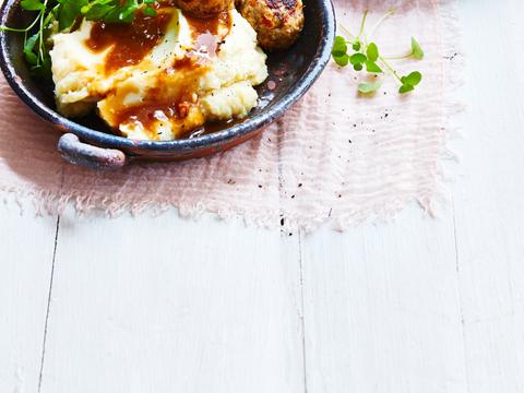 Selder-wortel-gehaktballetjes met puree