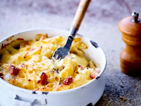 Macaroni met kaas en ham