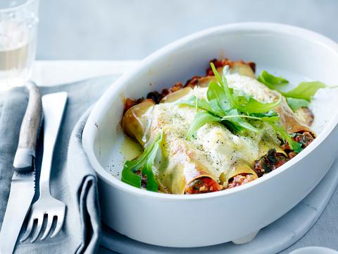 Cannelloni met gehakt, spinazie en geitenkaas