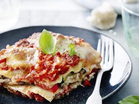 Vegetarische lasagne met gegrilde groenten