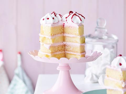 Ananastaart met roze vulling