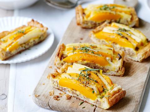 Quiche met gehakt, pompoen en pastinaak