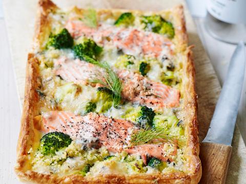 Quiche met zalm en couscous