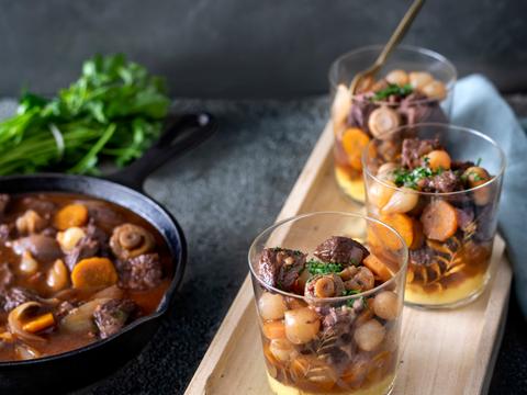 Boeuf bourguignon in een glaasje