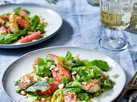 Kreeft à la nage met Thais slaatje