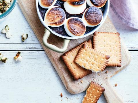 warme chocolade-marshmallowdip