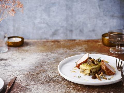 Kalfsmedaillons met gratin dauphinois