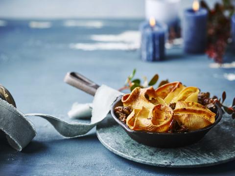 Gevulde pastaschelpen met champignonsaus