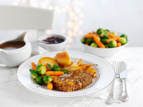 Vegetarisch gebraad van bospaddenstoelen en kastanjes met Stiltonkaas