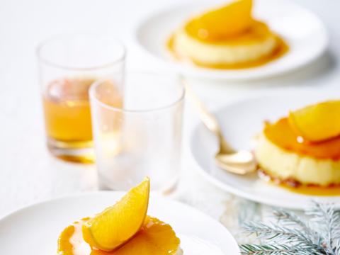 Flan karamel met Grand Marnier en sinaasappel