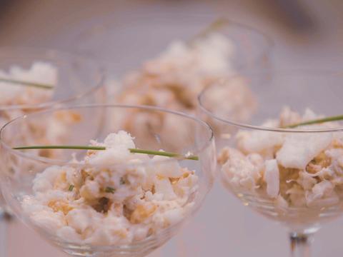 Krab en grijze garnalen salade