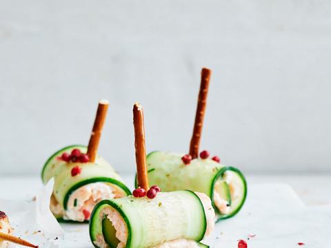 Komkommerrolletjes met gerookte zalm 1