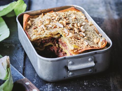 Lasagne met wittekool en cashewnotenbechamel