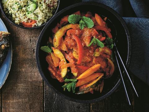 Vegan tajine met taboulé