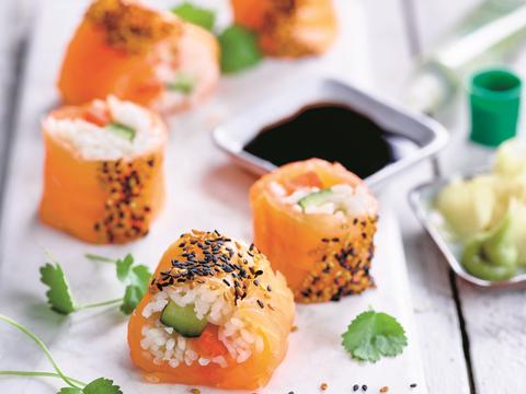 Sushi van gerookte zalm