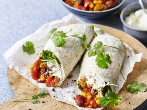 Wraps met chili sin carne