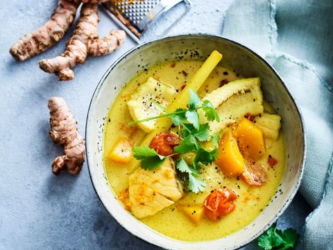 Gele viscurry met butternut
