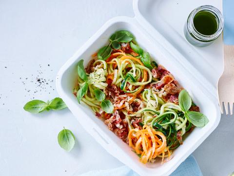Groentepasta met pancetta en peterselieolie Pascale Naessens